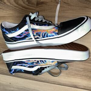Vans Old Skool Electro Flames Mens Size 7 Skateboarding Glow In Dark Sneakers
